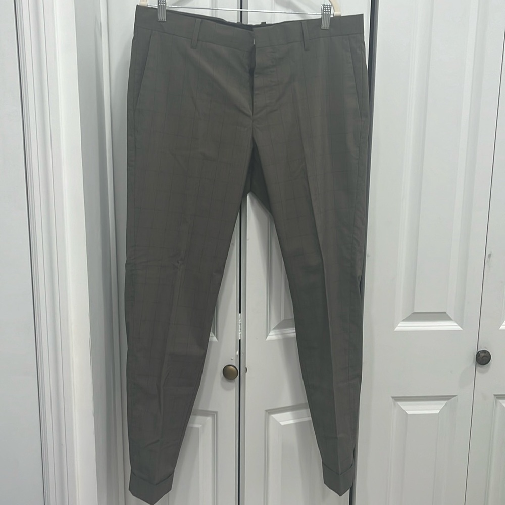 NWT all saints men’s brown checkered pants 33
